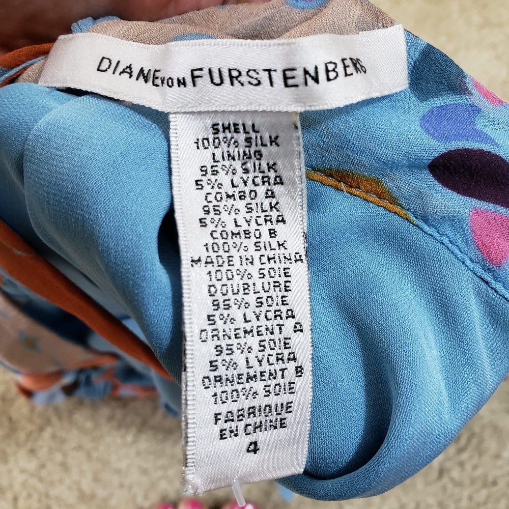 Diane Von Furstenberg Silk Racerback Tank Size 4 - Picture 4 of 6